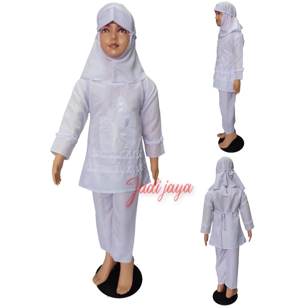 Setelan Putih Anak Perempuan Busana Muslim Putih Anak Perempuan baju manasik anak