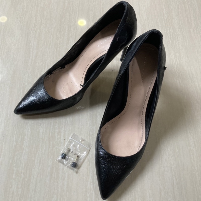 Sepatu Hak Tinggi Hitam Zara Original / Stiletto Heels Zara Shoes FREE CLEAR BOX - Preloved