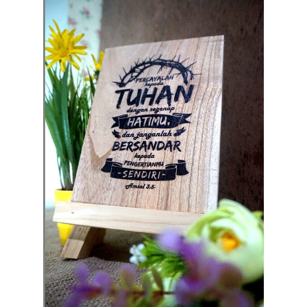 

BlessingHiasan Kayu Stand Easel 7 Percayalah