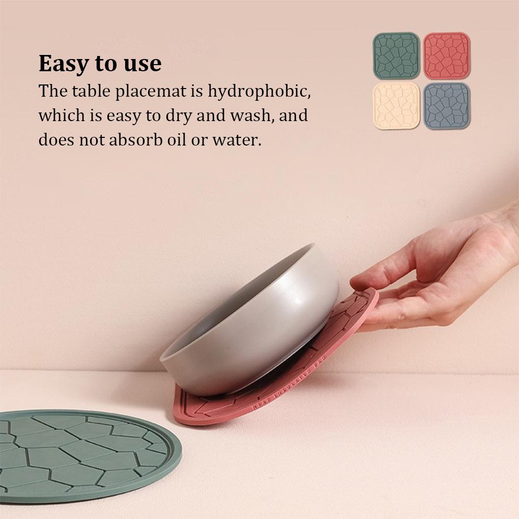 Table Mat Rubber Round Heats Resistant Tatakan Piring Anti Panas Minyak Reusable Household Hotel Coasters Insulation Pad