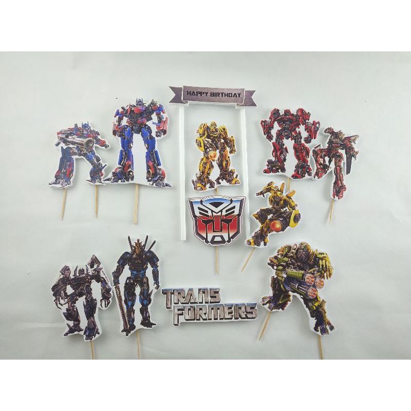 cake toper transformers / tusuk cupcake transformer READY STOK KOKOH dilapisi STYROFOAM