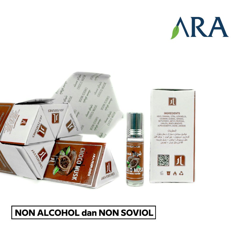 Parfum Choco Musk ARA PERFUMES 6ml Non Alkohol Original