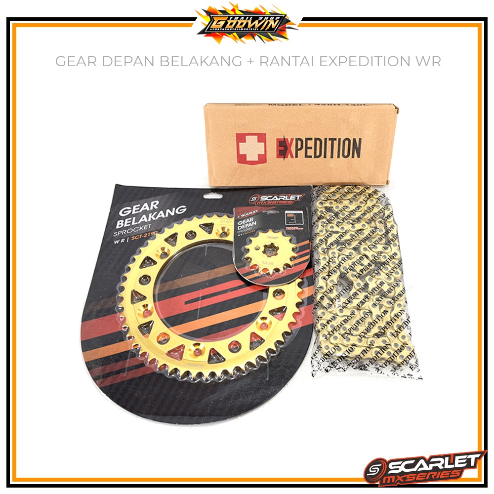 Paket Hemat Rantai Expedition Gear Depan 13 14 15 T Belakang 49T - 56T SCARLET SERIES WR 155