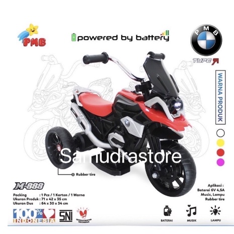 Motor Aki Anak PMB M-888 BMW Motor Mainan Anak Motoran Aki Anak