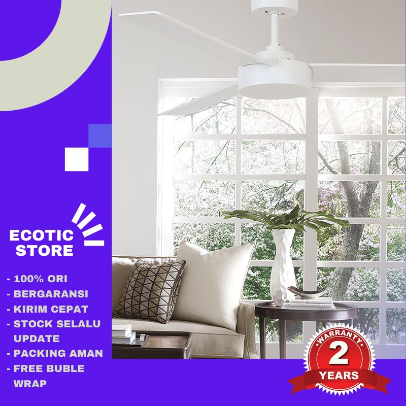 Kipas angin gantung plafond MT Edma OMNI 52 inch, Wall Control