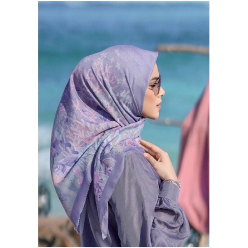 THE LITTLE MERMAID LAVENDER BUTTONSCARVES VOAL SIZE REGULER