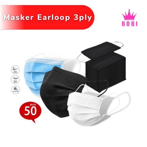 PROMO !!! MASKER 3PLY isi 50pcs - EARLOOP CHASA 3PLY 50pcs - Variasi Warna - isi 50 pcs