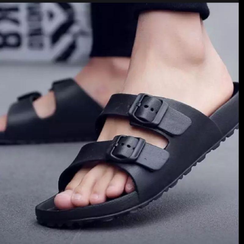 Sandal Kulit Carvil Sandal Selop Pria Slide Ban Dua