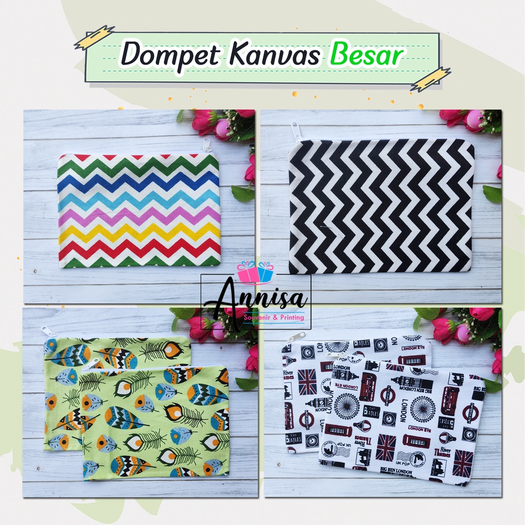 Souvenir Dompet Kanvas Ukuran Besar - Souvenir Pouch