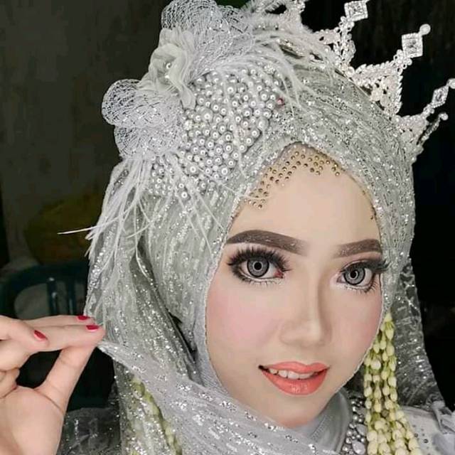 Topi Mutiara Modern Pengantin Hiasan Kepala Hijab Headpiece Wedding Aksesoris Wisuda Model Shopee Indonesia