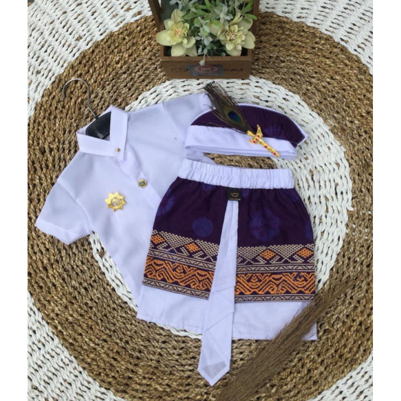 SET PAKAIAN ADAT BALI ANAK baju+kamen+udeng setengah jadi