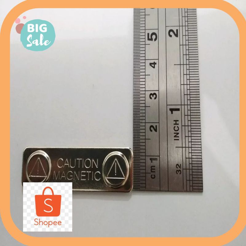 

Termurah Coution Magnetic 45mm x 13mm Magnetic Coution Audew Magnetic Magnet Name Tag pin Magnet