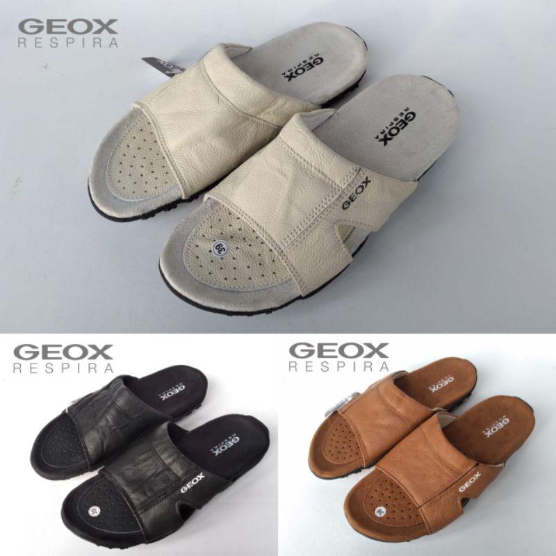 sandal sendal kulit pria geox respira coklat original