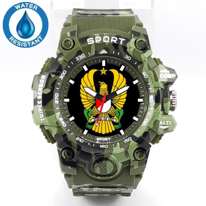 JAM TANGAN PRIA ANTI LOGO TNI AD TENTARA ANGKATAN DARAT SPORT