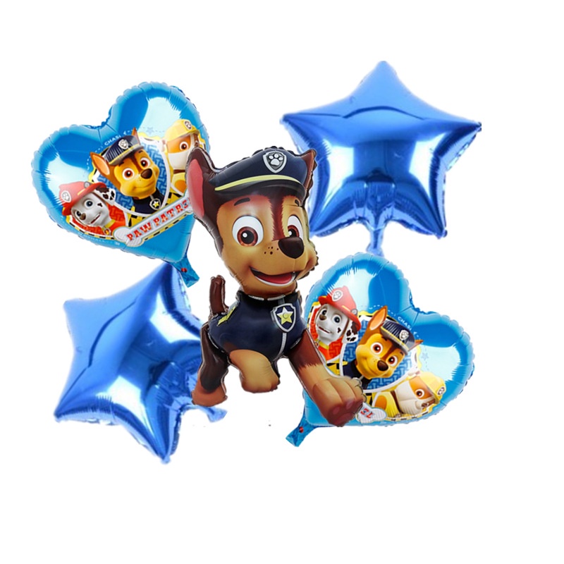 5pcs/lot Bayi Kartun Paw Patrol Balon Mainan Chase Marshall Skye Rubble Figurine Dekorasi Untuk Perlengkapan Pesta Festival