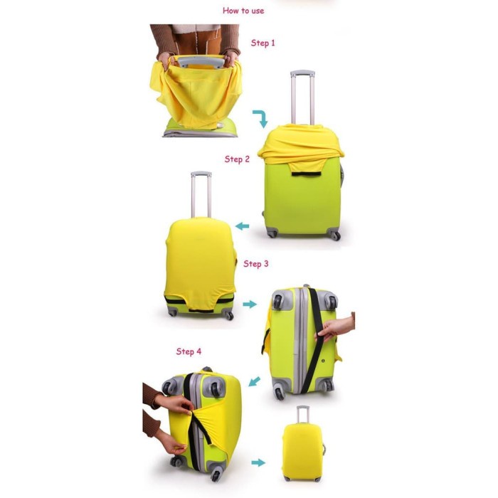 Pelindung Koper Kain Polos Elastis - Elastic Luggage Cover Size S