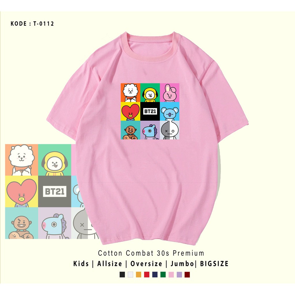 KAOS / T-SHIRT KATUN 30S / ARMY INDONESIA KPOP / KOREAN / ATASAN / BT21 BOX