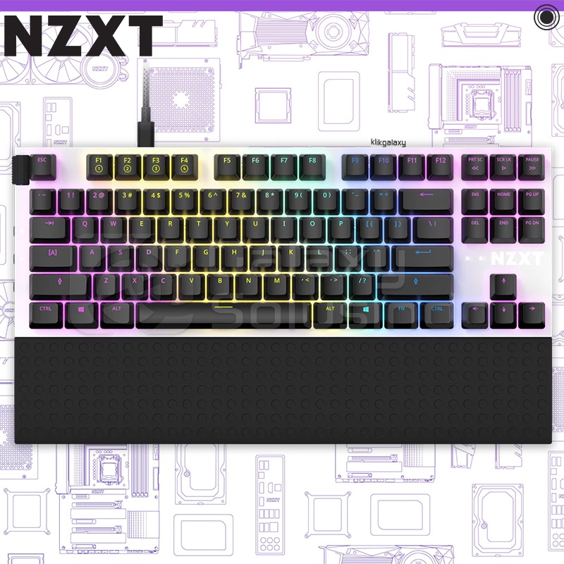 NZXT Function White TKL Mechanical Gaming Keyboard - Gateron Red Switch