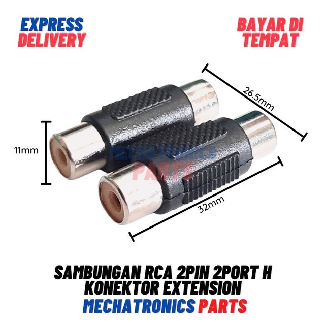 [5730] Sambungan RCA 2Pin 2Port H Konektor Extension