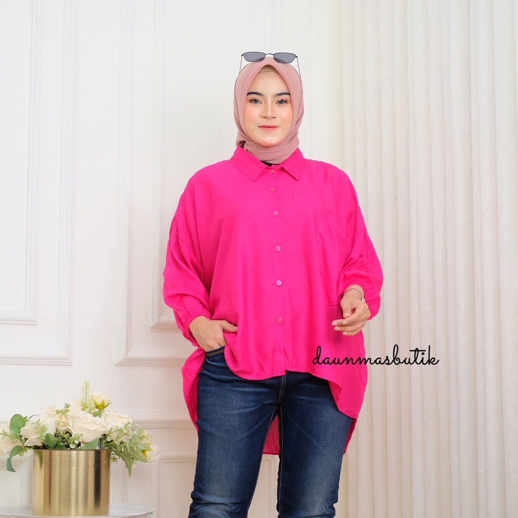 1KG MUAT 5PCS | HANNA KEMEJA OVERSIZE SUPER JUMBO MUAT 100KG HITS OOTD SELEBGRAM