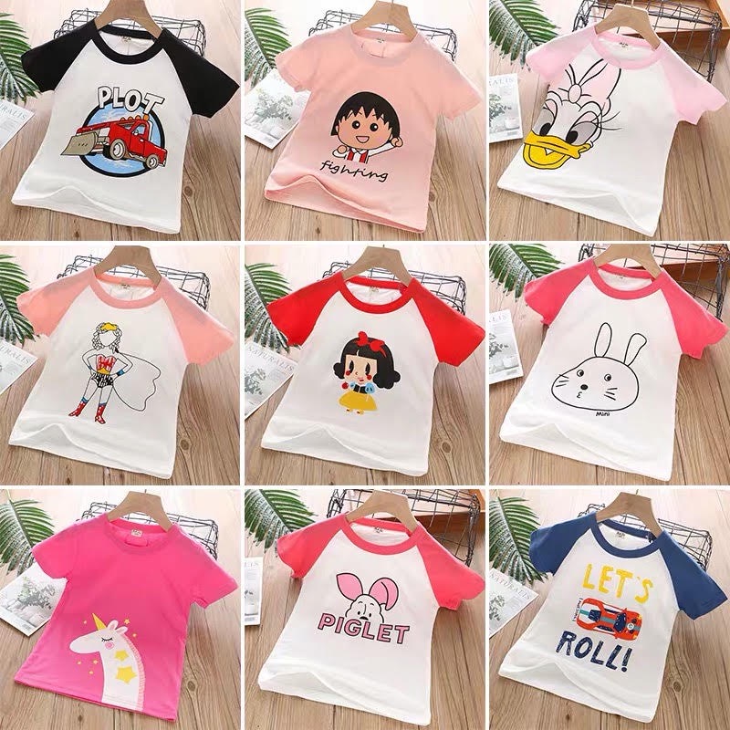 ( HARGA GROSIR ) KAOS LENGAN PENDEK Baju Tidur Anak Bayi RANDOM