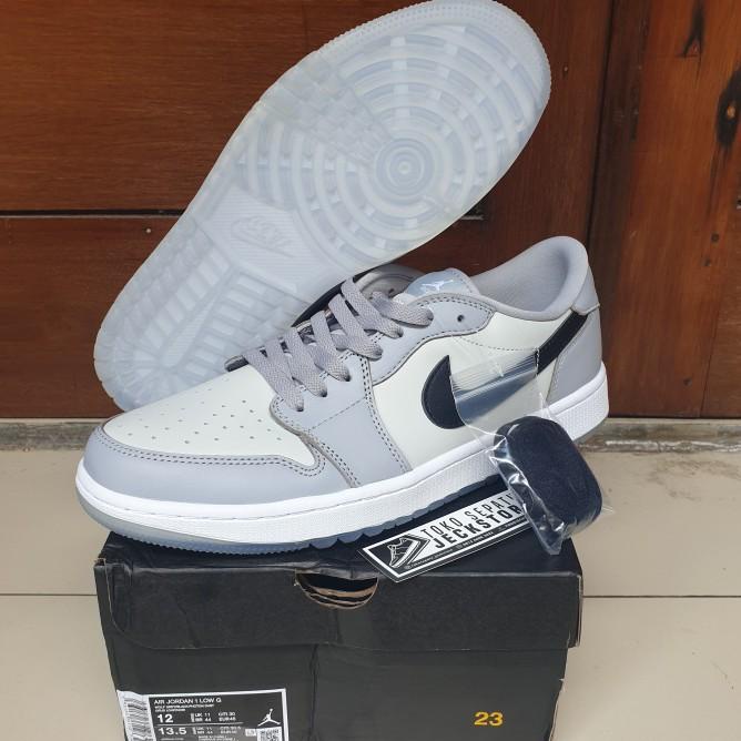 Sepatu Nike Air Jordan 1 Low Golf Wolf Grey Unauthorized Authentic