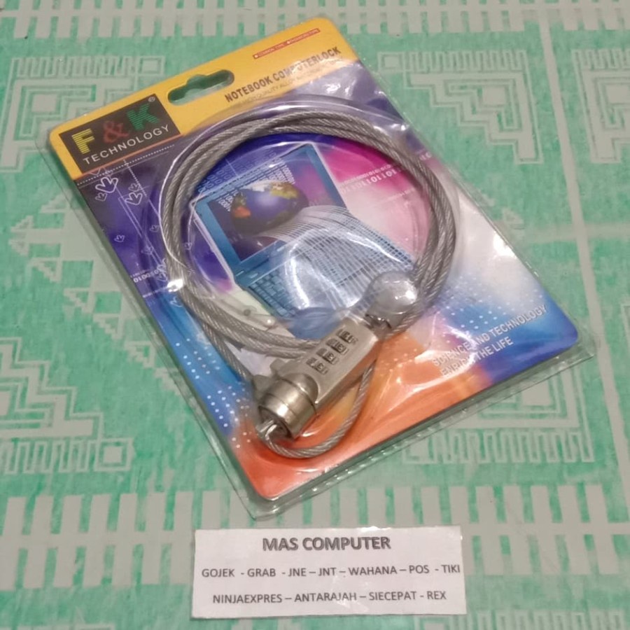 KUNCI LAPTOP MODEL KUNCI / KUNCI LAPTOP MODEL PIN / KUNCI LAPTOP MODEL KEPALA T / KUNCI LAPTOP F&K NOTEBOOK/LAPTOP COMPUTER LOCK KUNCI DAUBEL-7