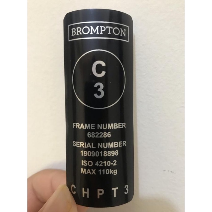 Tag Frame Number Brompton Chpt3 V2 Edition