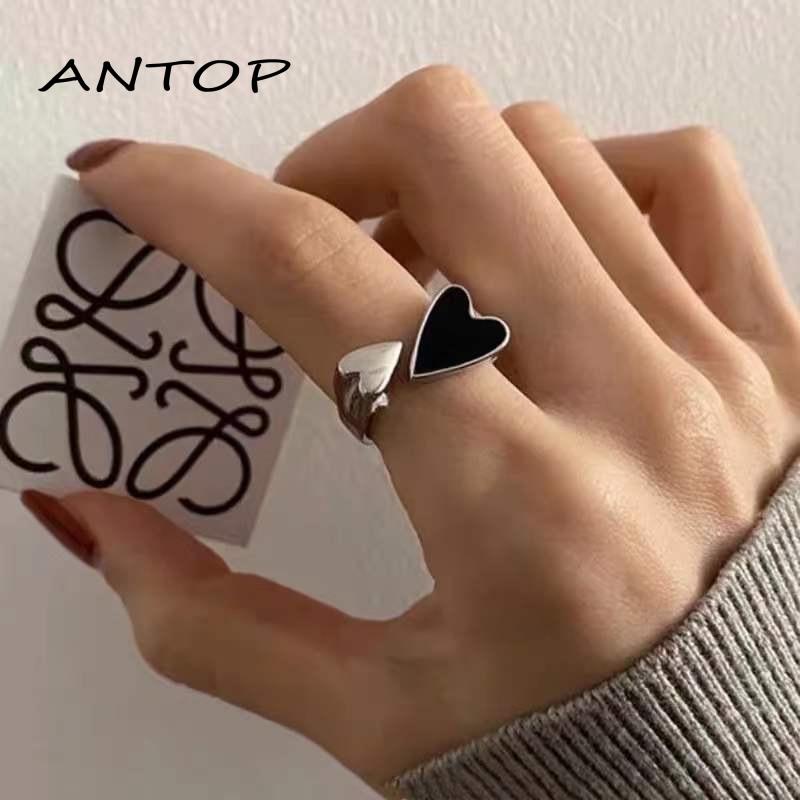 Cincin Jari Telunjuk Adjustable Bentuk Hati Untuk Wanita