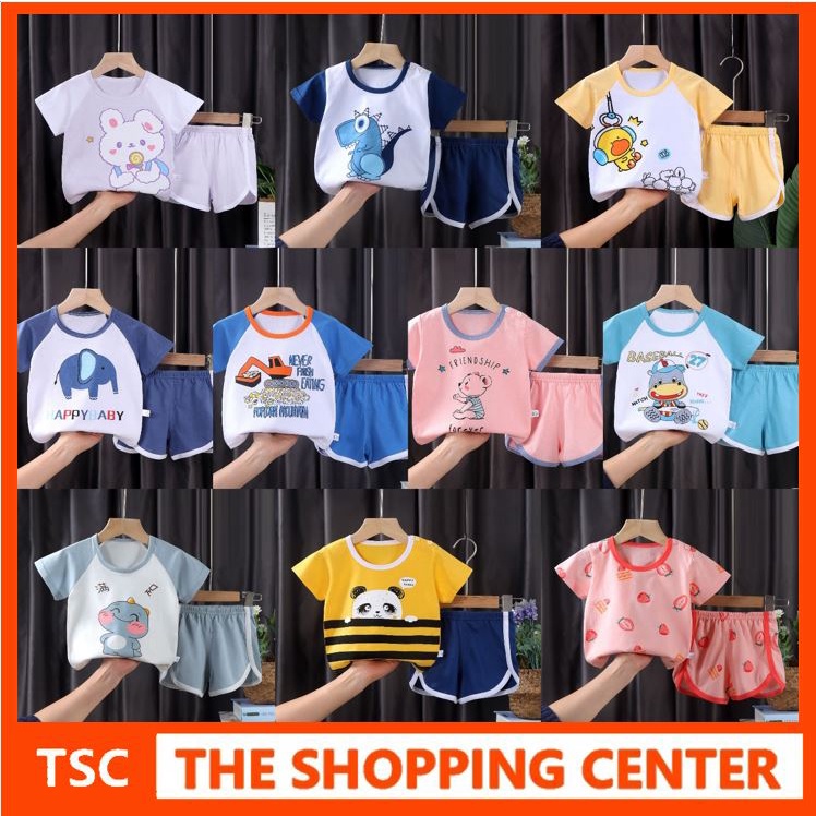 TSC -  BBD SETELAN ANAK 0-3 TAHUN SETELAN BAYI PIYAMA BAYI BAJU PENDEK DAN CELANA PENDEK