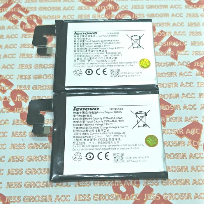 Baterai Battery Original LENOVO BL-231 , BL231 , Vibe S1 , S90 , S90T