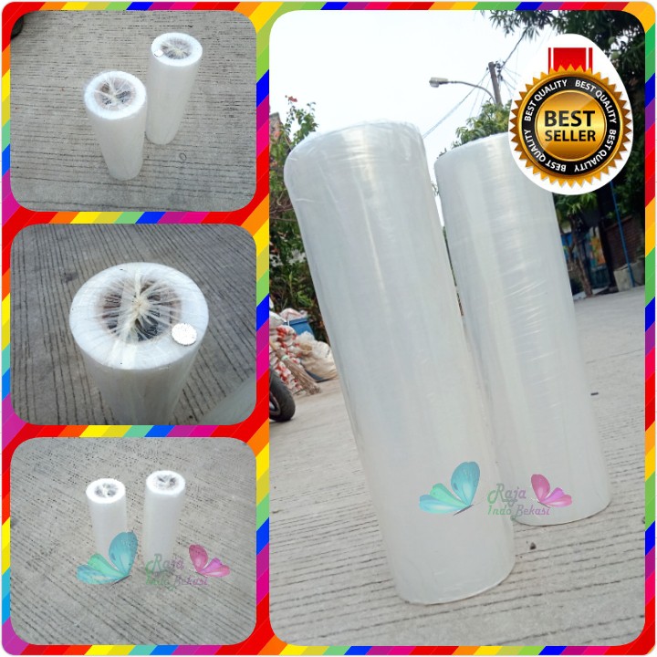 Plastik Wrapping 400 Meter 50 Cm 8 Micron Plastic Stretch Film Putih  400 M Stree - Bukan Sazanami
