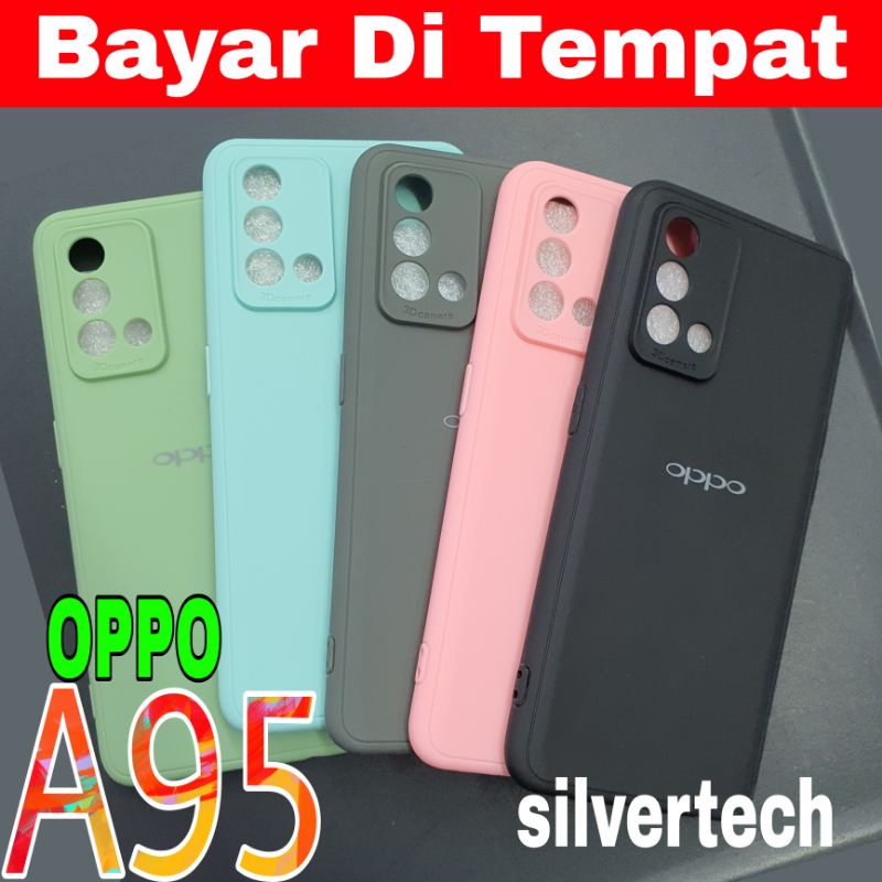 Silvertech Kesing OPPO A95 Softcase Silikon frosted Case Temperglass Dan Accessories Lainnya untuk A95