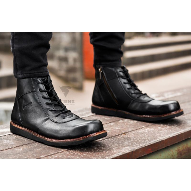 Sepatu Safety Boots Pria Kerja Proyek Skienz Volker Kulit Asli Pull Up Original