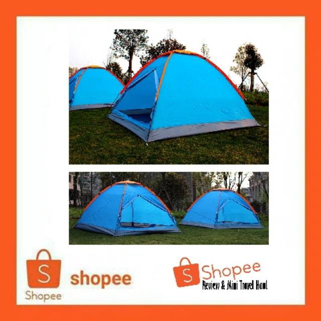 Tenda Camping Outdoor Tent Single Layer 3-4 Orang AA12043 Blue Grab Medan