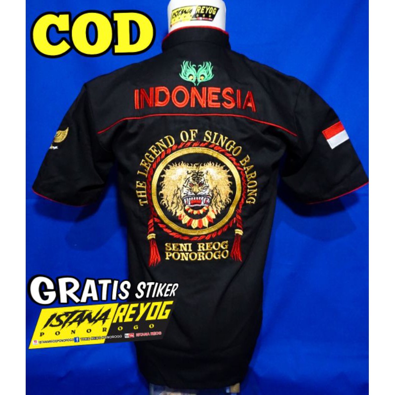 KEMEJA/HEM REOG BORDIR BARONG 01 TERLARIS KEMEJA REOG PENADON BORDIR BAJU REOG PONOROGO