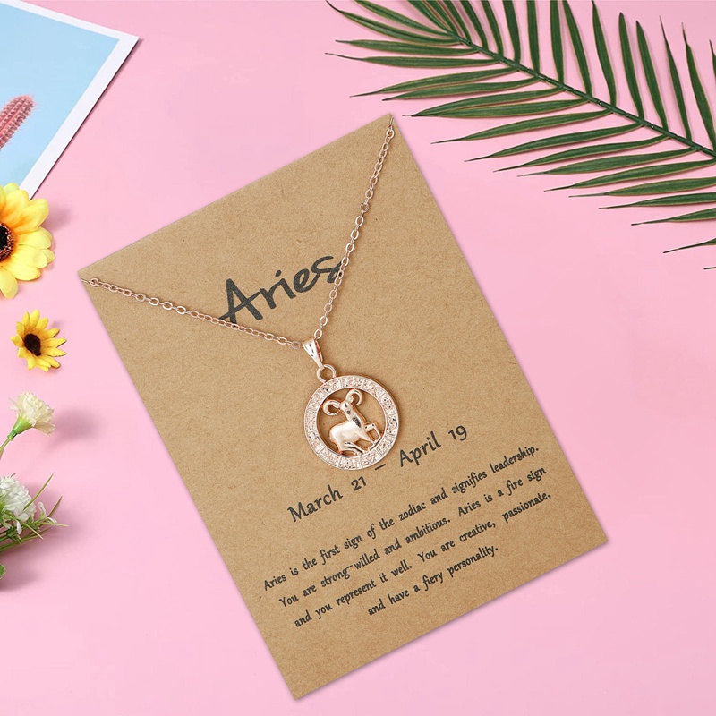 Fancyqube Kalung Choker Desain 12 Zodiak Bintang Aksen Kristal Berkilau Warna Silver Untuk Wanita