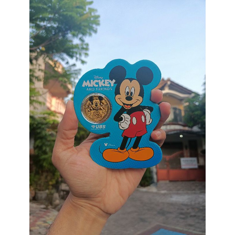 Logam Mulia 24 K UBS Thin Gold Mickey 0.1 Gram