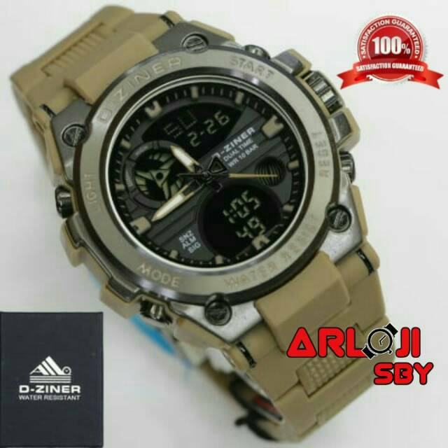 Jam tangan pria Dziner 8139 Double time original tahan air