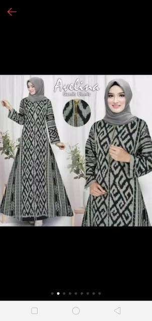 Gamis tenun full furing/trikot