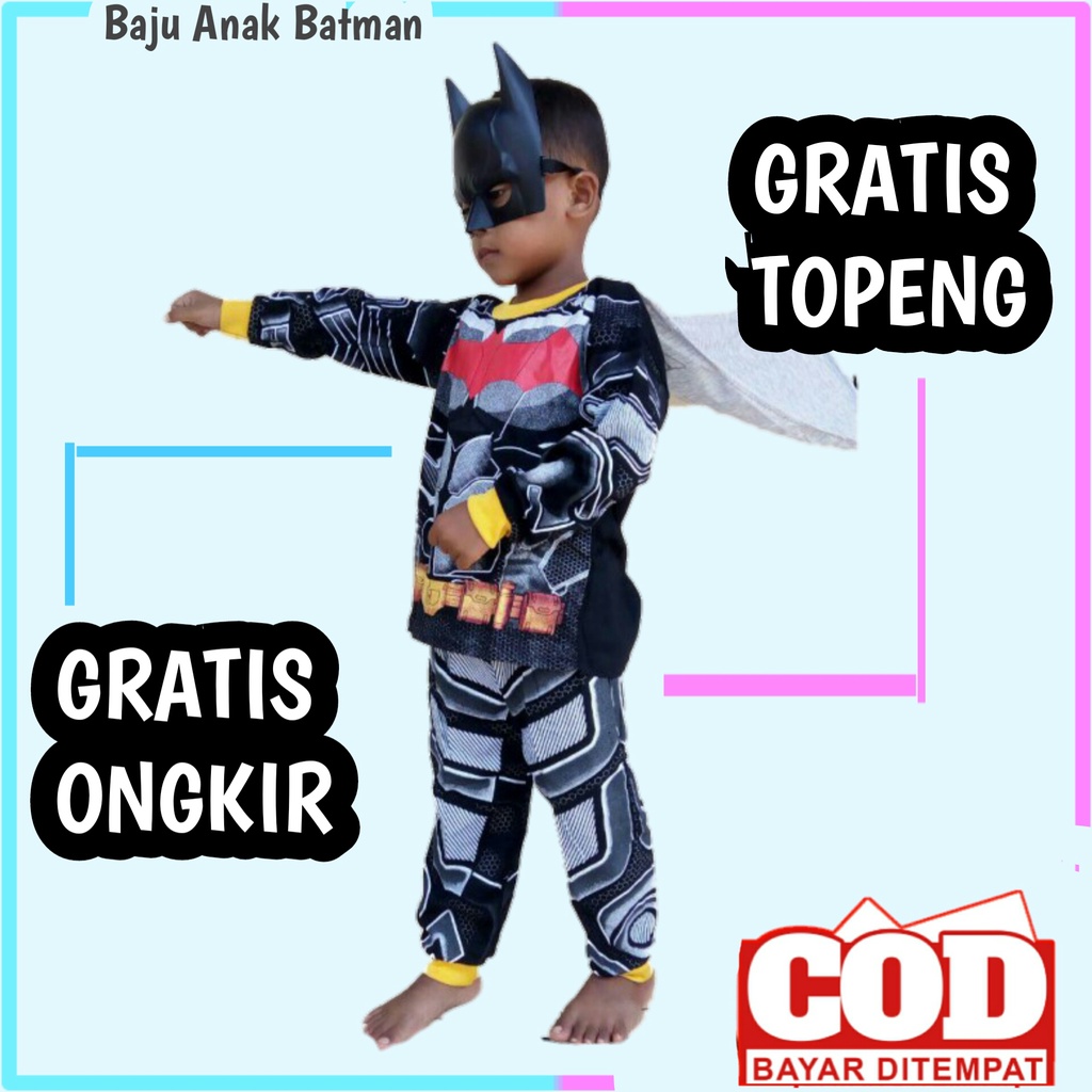 baju karakter Batman anak laki laki