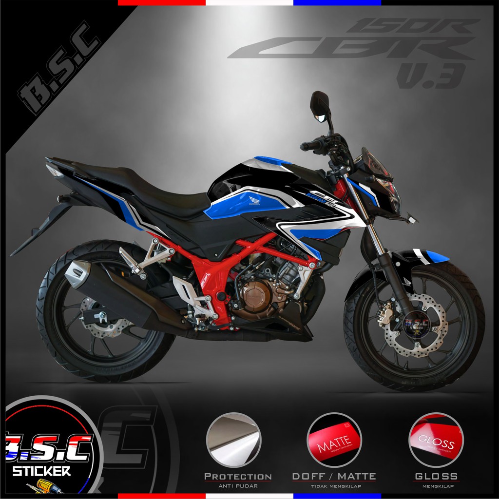 Decal FULL BODY Sticker CB 150R / CB150R / NEW 2018 CB 150R V.3 Motif Curv Blue