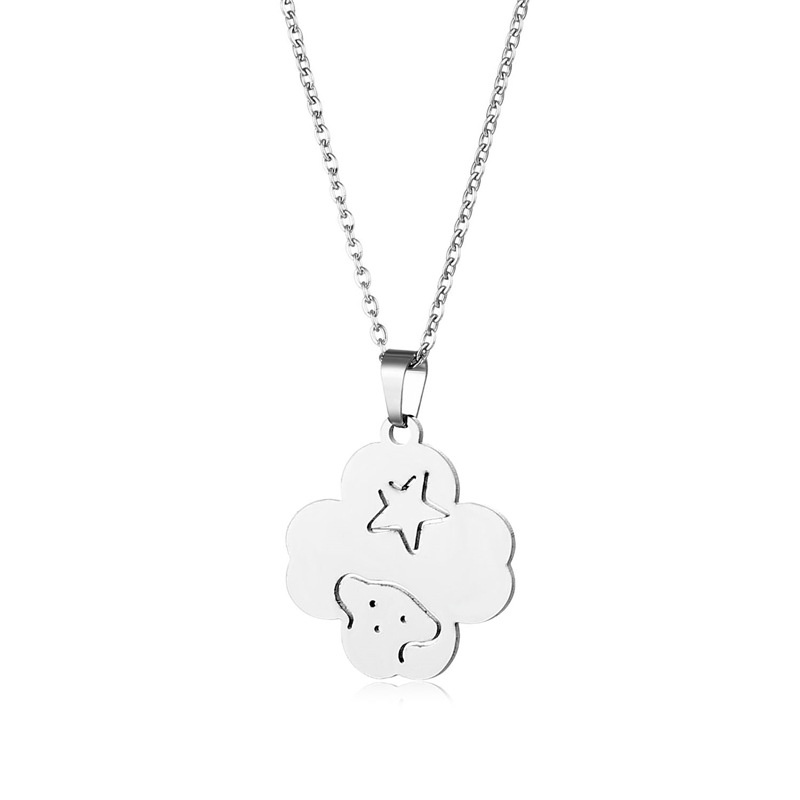 Populer stainless steel clover kalung untuk wanita pribadi Eropa dan Amerika fashion bear XINGX klav