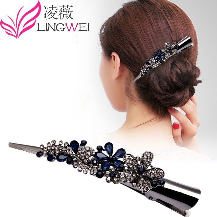 Jepit rambut korea wanita premium mode baru elegan full kristal zirkon original import 12.7cm