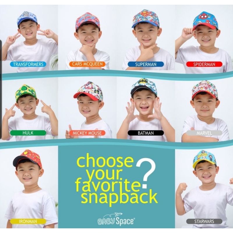 KSHFASHION I Topi Anak snapback I Topi Anak laki Laki 2-6 Tahun I Topi Fullprint Superhero