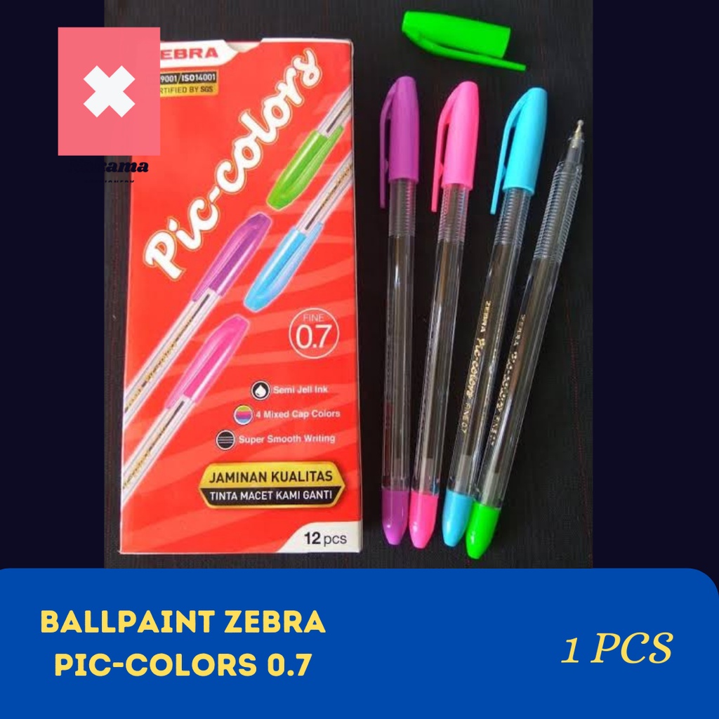 

Bulpoint Pulpen Zebra Pic-colors Hitam 0.7mm