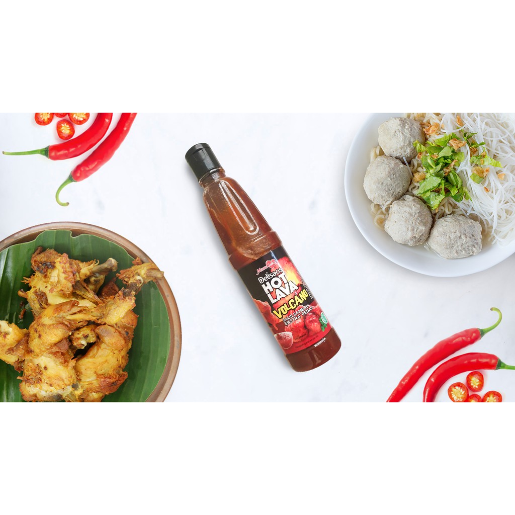 Mamasuka Delisaos Hot Lava Volcano 310ml/ Saos Sambal Pedas Volcano/ Delisaos Hot Lava Volcano