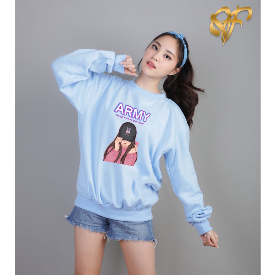 Sweater BTS Army Aesthetic Korean Style | Sweter BT21 BTS Pria &amp; Wanita | Dhea Fashion