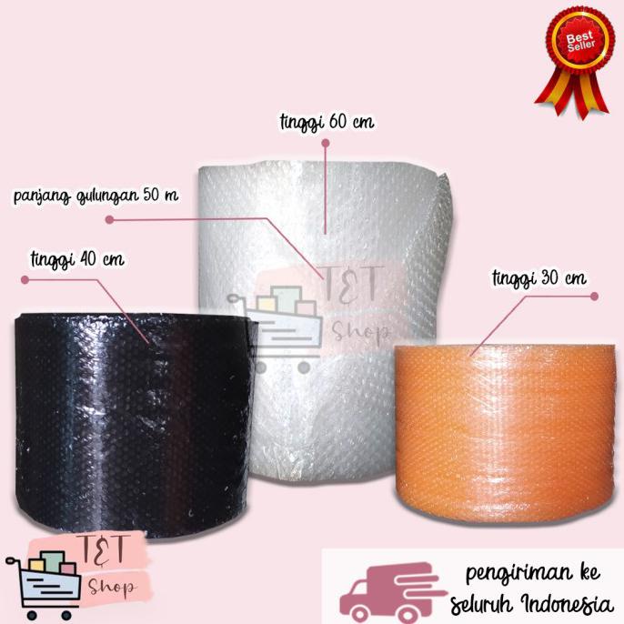 

BISA COD Bubble Wrap Roll 60 cm x 50 m BERKUALITAS - Hitam, Ekonomis ASLI