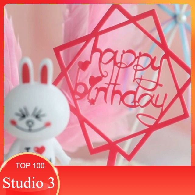 Studio3 Tusukan Kue Ucapan Acara Pesta Ulang Tahun Topper Birthday Cake Toper Dekorasi  V01 10532